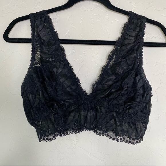 Aerie Black Lace V Neck Bralette Medium - Picture 8 of 8